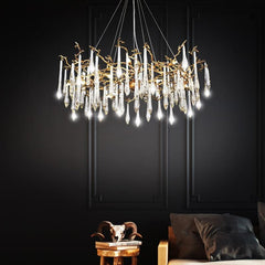 Raindrop Branch Brass Chandelier
