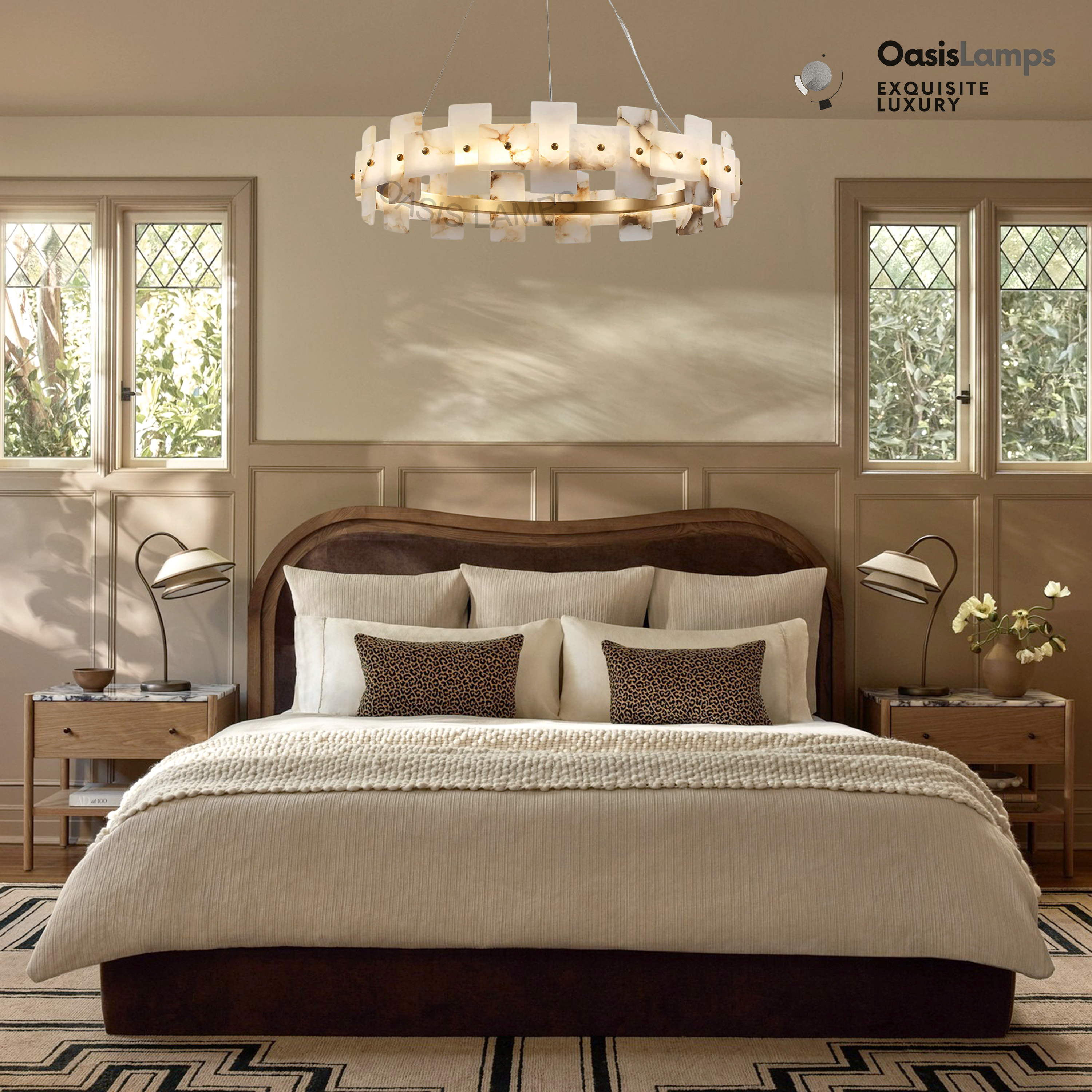 Swang Alabaster Halo Flake Brass ChandelierSwang Alabaster Halo Flake Brass Chandelier#Colour_Brass+White,size_Model B Dia 21.6”(55cm)