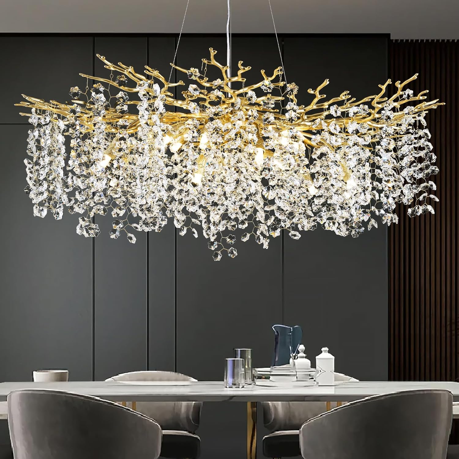 Snowflake Tree Branch Chandelier for All Rooms L30" 40" 55"