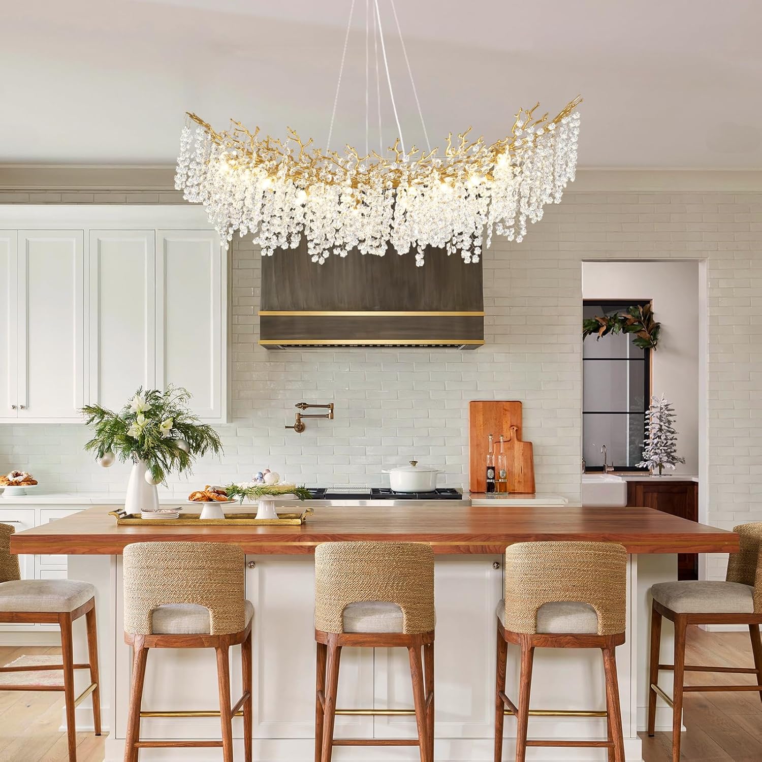Snowflake Tree Branch Chandelier for All Rooms L30" 40" 55"