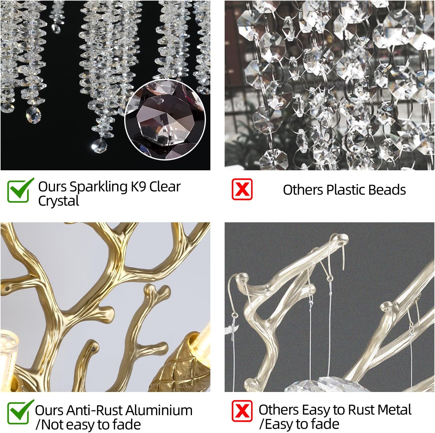 Snow Tree Branch Crystal Gold/Silver Wall Sconce 10"H