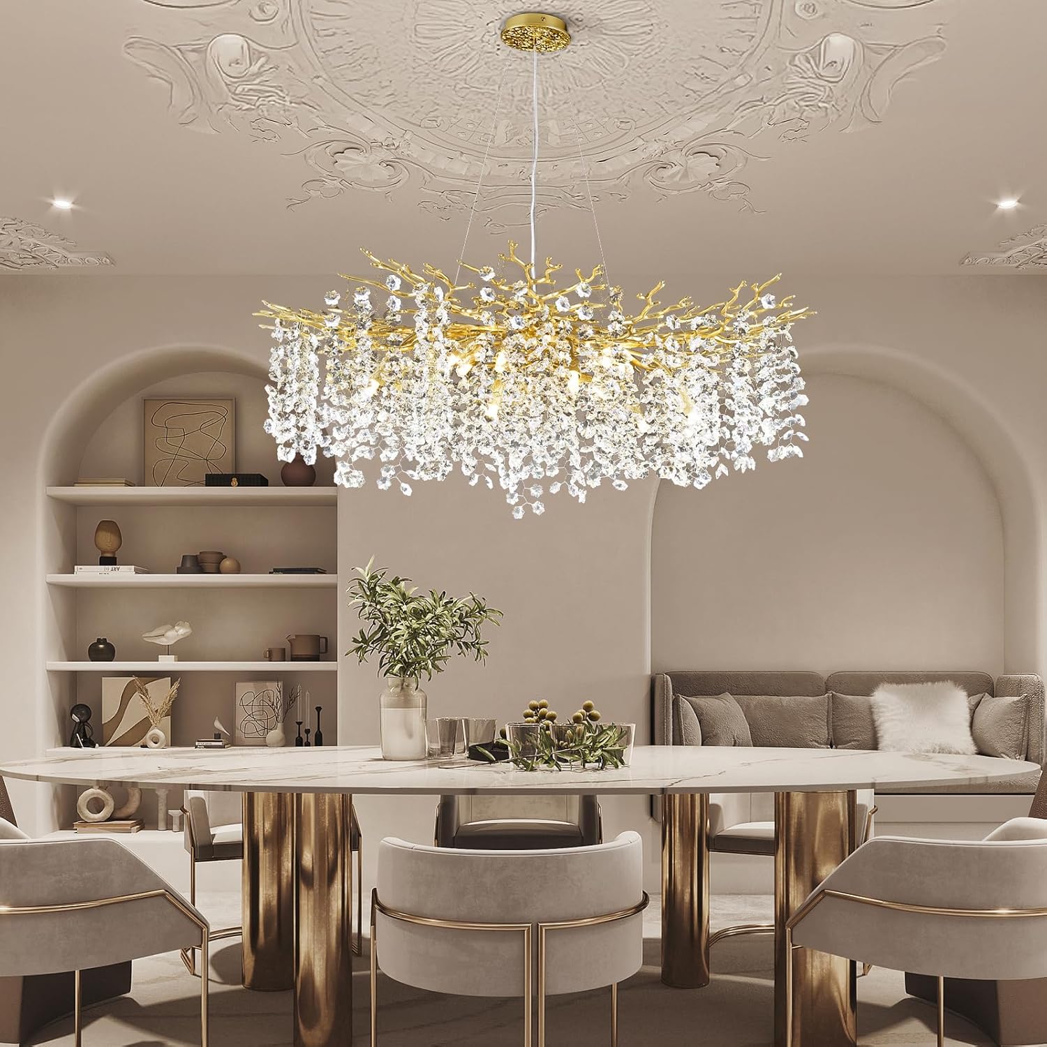 Snowflake Tree Branch Chandelier for All Rooms L30" 40" 55"