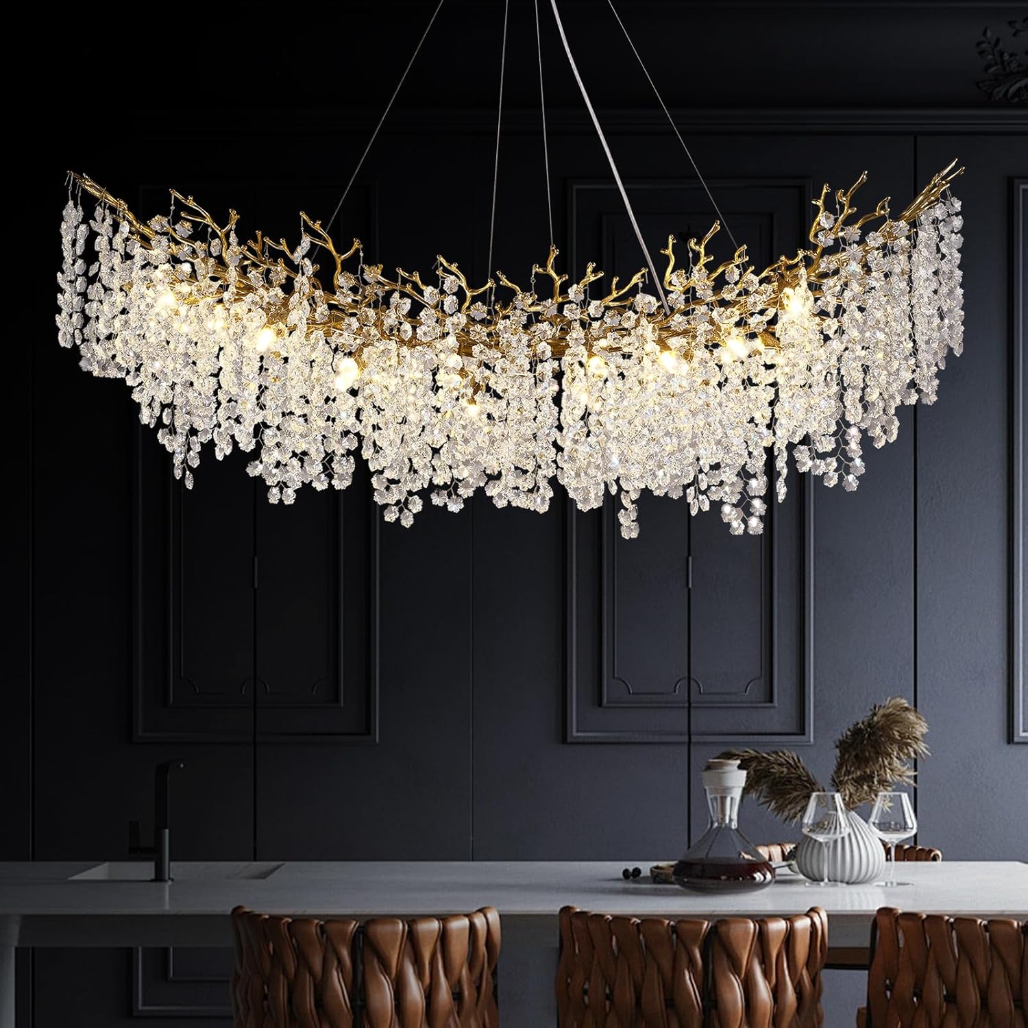 Snowflake Tree Branch Chandelier for All Rooms L30" 40" 55"
