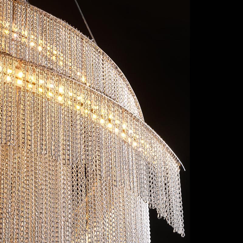 Alisa Luxury Aluminum Chain Tassel Ring Multilayer Chandelier 47'' 59'' 67''H