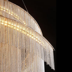 Alisa Luxury Aluminum Chain Tassel Ring Multilayer Chandelier 47'' 59'' 67''H