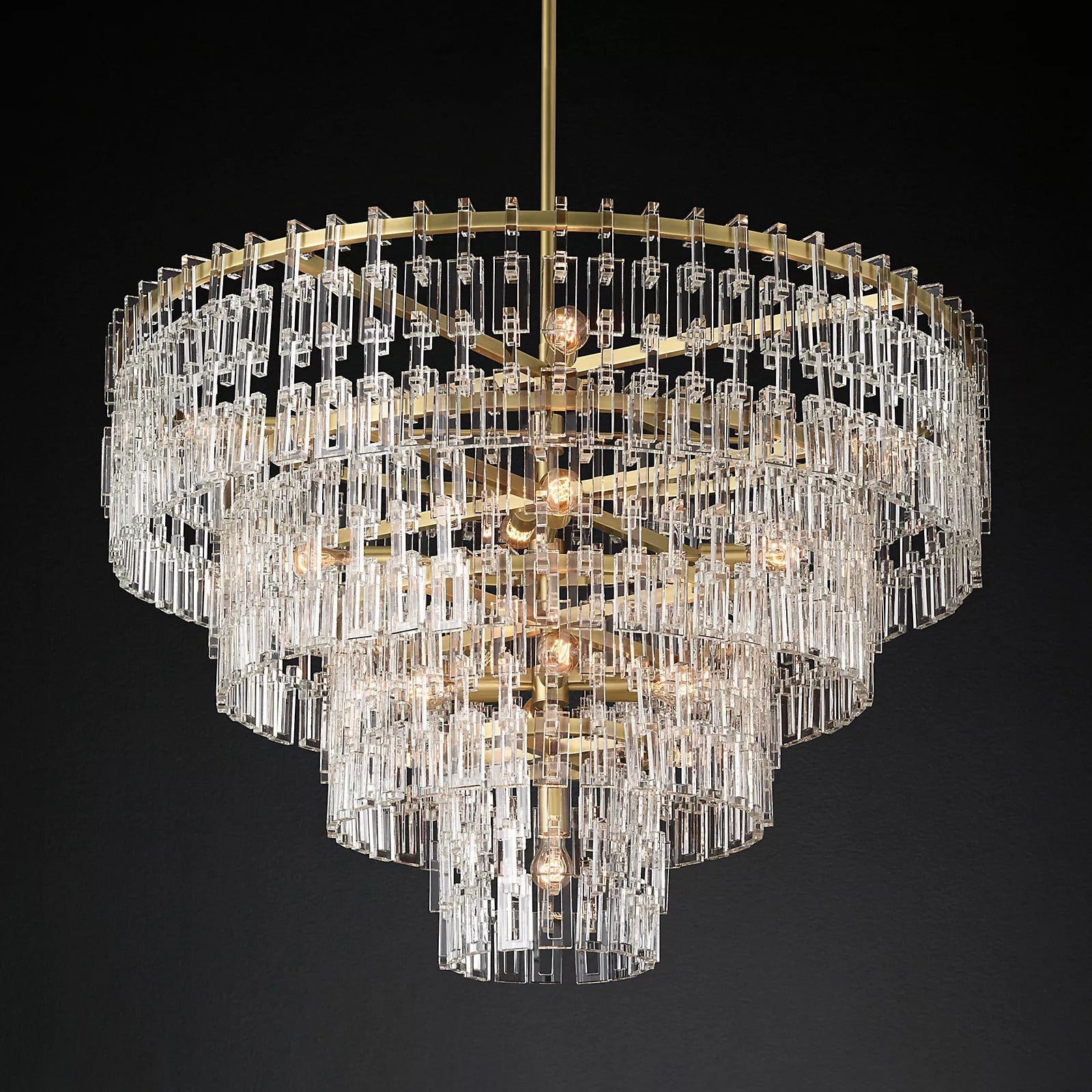 Marignac Crystal Chain  Multi-Tier Round Chandelier 36" 48" 60"