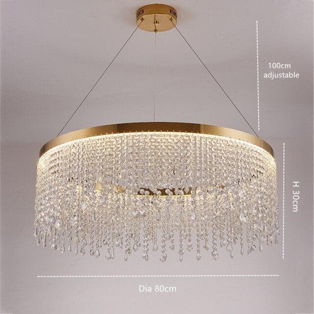 Modern Crystal Tassel Pendant Ring Crystal Chandelier