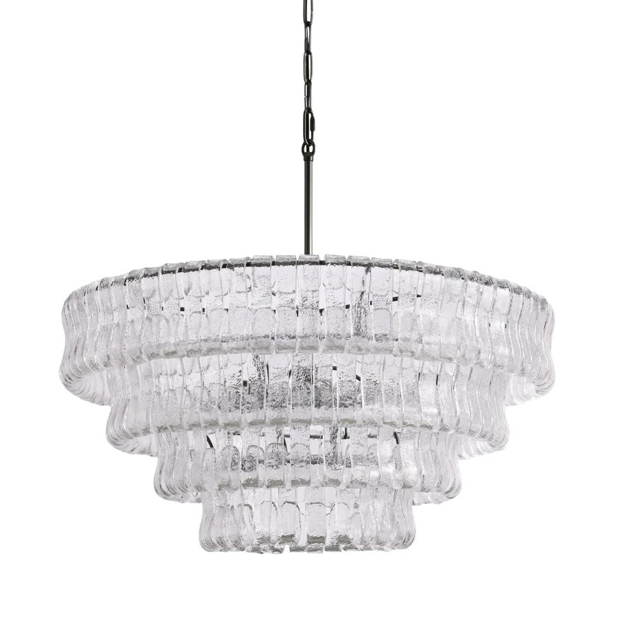 Art Glass Ghiaccio Round Chandelier 36" 48"