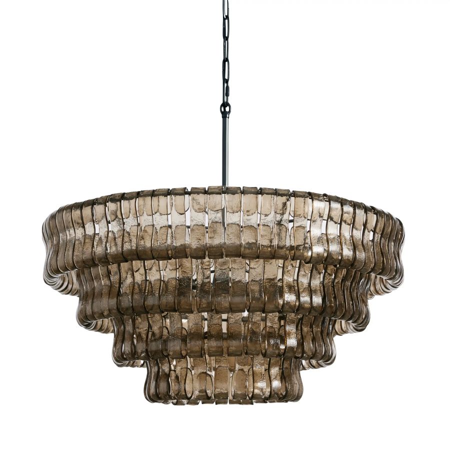 Art Glass Ghiaccio Round Chandelier 36" 48"