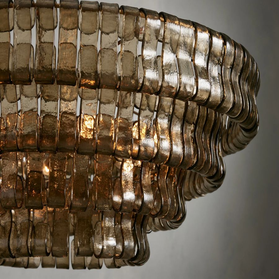 Art Glass Ghiaccio Round Chandelier 36" 48"
