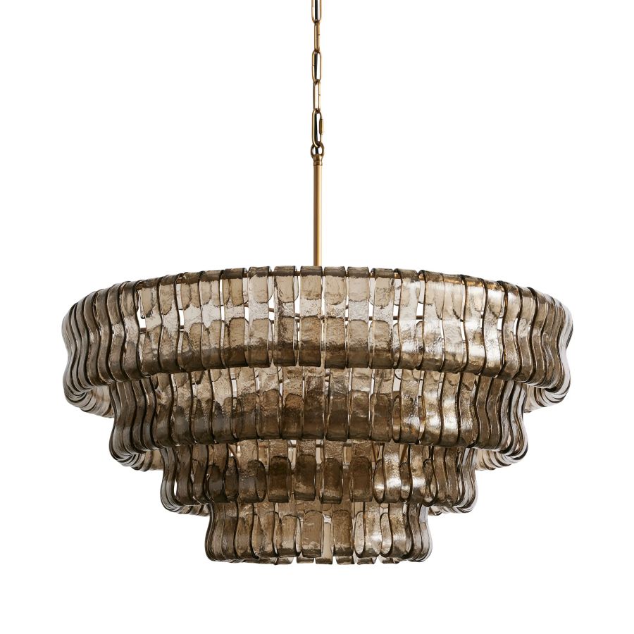 Art Glass Ghiaccio Round Chandelier 36" 48"