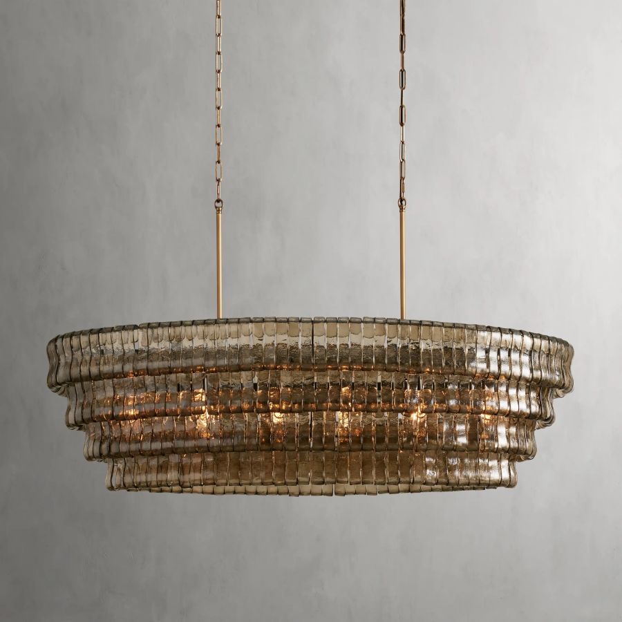 Ghiacci Oval Glass Chandelier 54'' 65''W