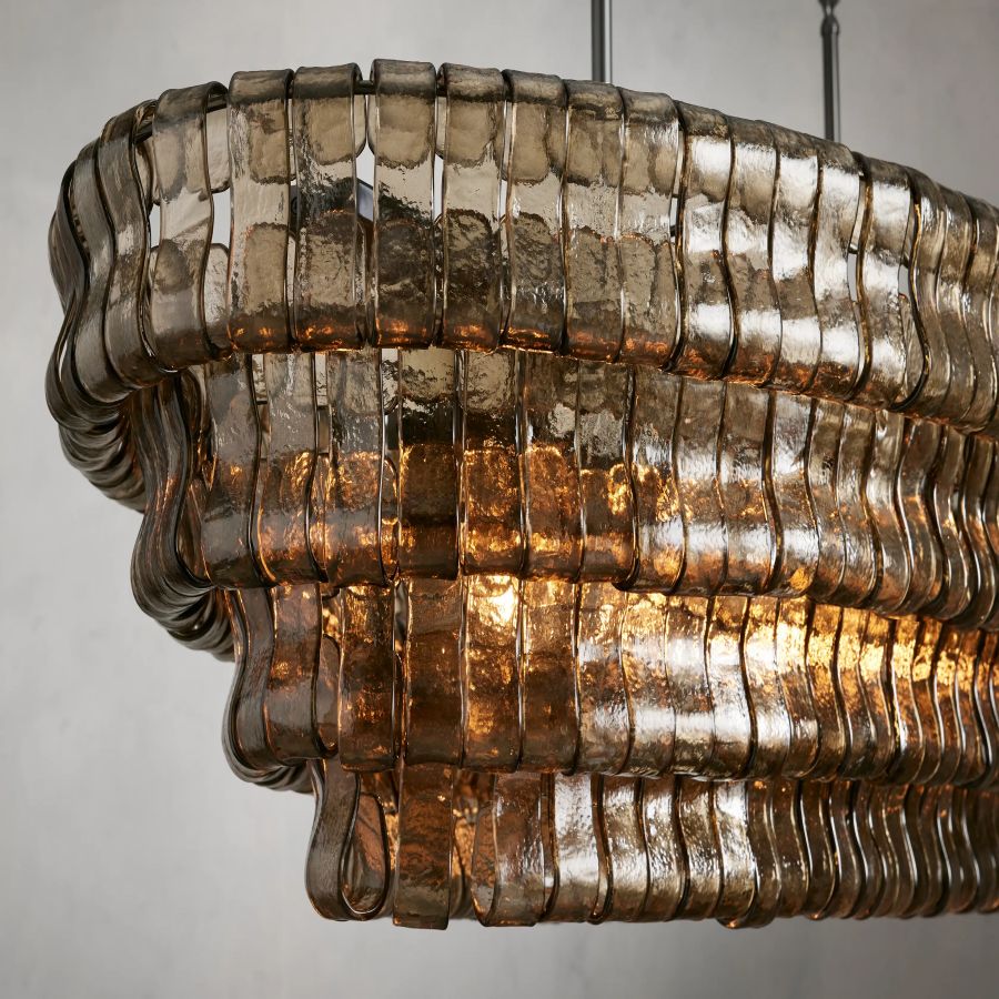 Ghiacci Oval Glass Chandelier 54'' 65''W
