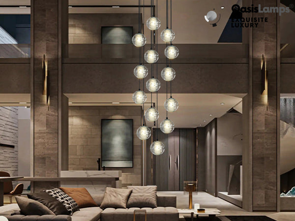 Pearl Ball Ceiling Chandelier 14 20 Light#Color_Black,size_14-light