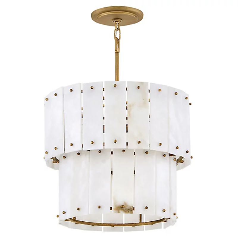 Rancho Alabaster Flake 2-Tier Round Chandelier (Small)