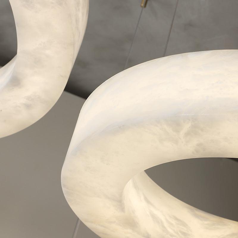 Theseus Alabaster Round Chandelier 19'' 27'' 36'' 60''D