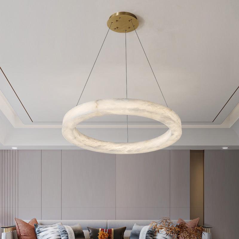 Theseus Alabaster Round Chandelier 19'' 27'' 36'' 60''D