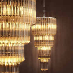 Alpina Modern Glass Chandelier - [Nickel]