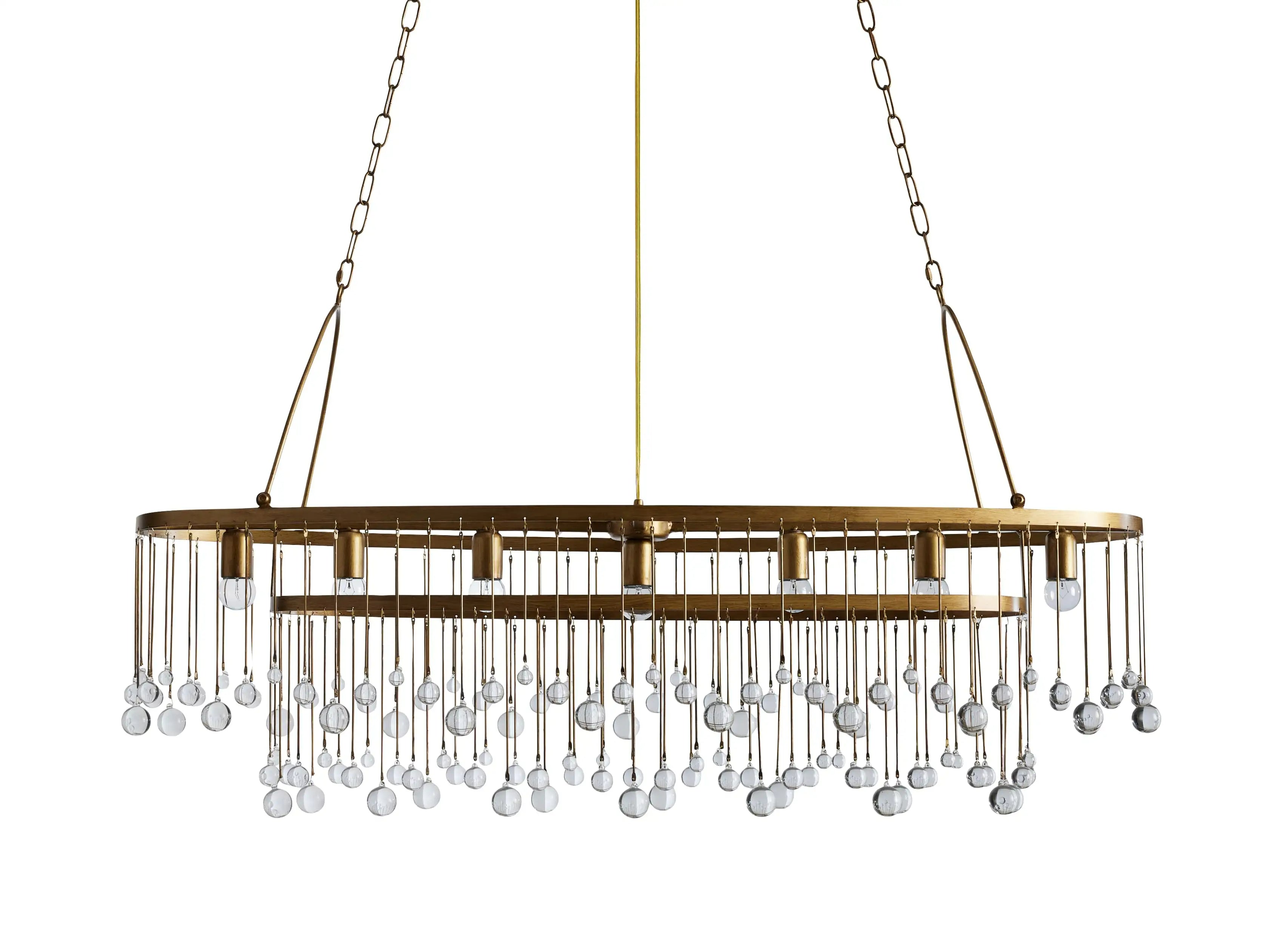 Crystal Ball Aubrey 7 Light Oval Chandelier