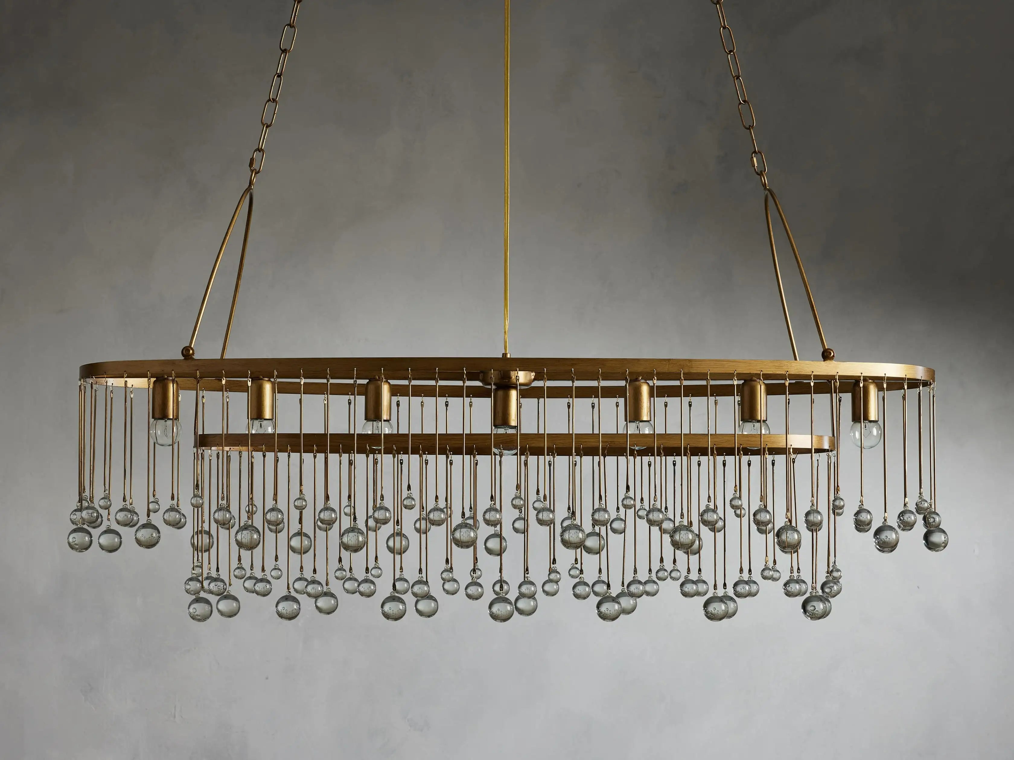Crystal Ball Aubrey 7 Light Oval Chandelier