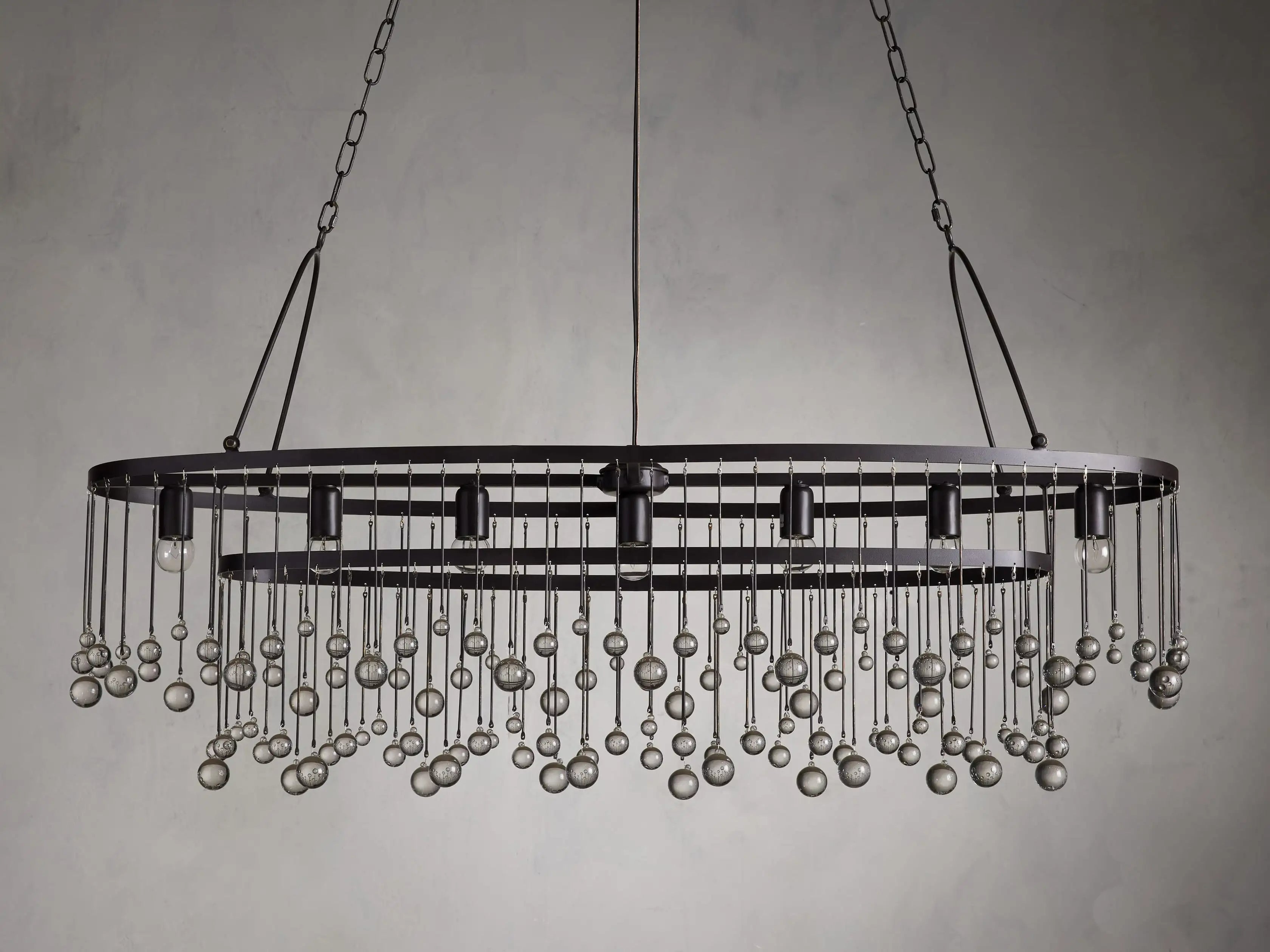 Crystal Ball Aubrey 7 Light Oval Chandelier