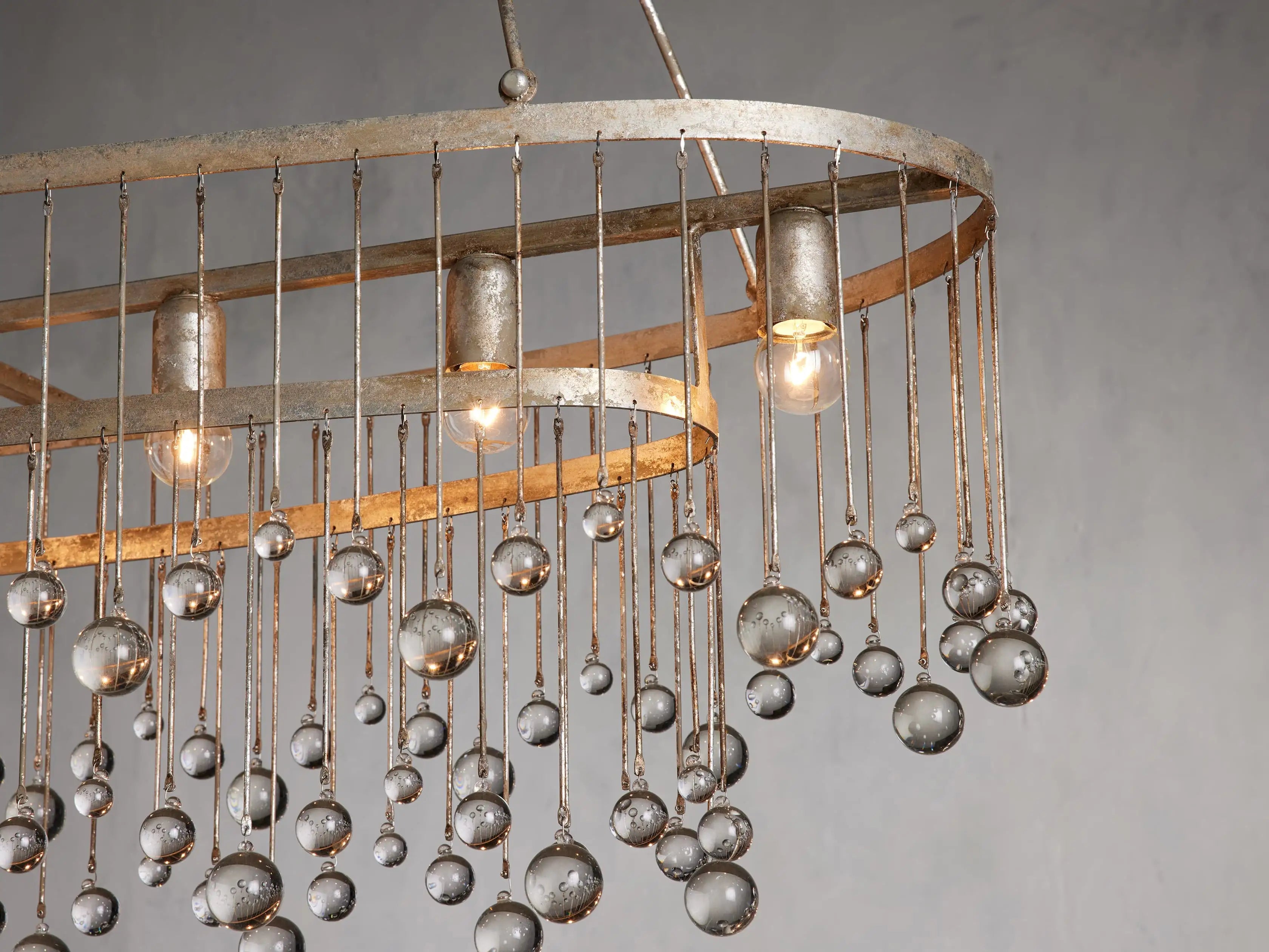 Crystal Ball Aubrey 7 Light Oval Chandelier