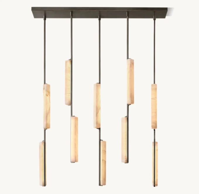 Audubon Alabaster Linear Chandelier 54"