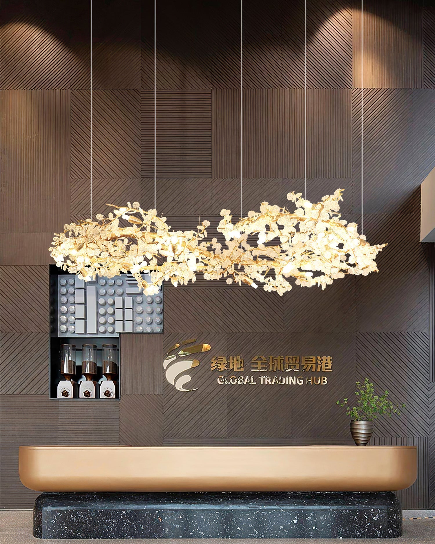 Flora Aurea Chandelier 23.6" 31" 39" 47"D