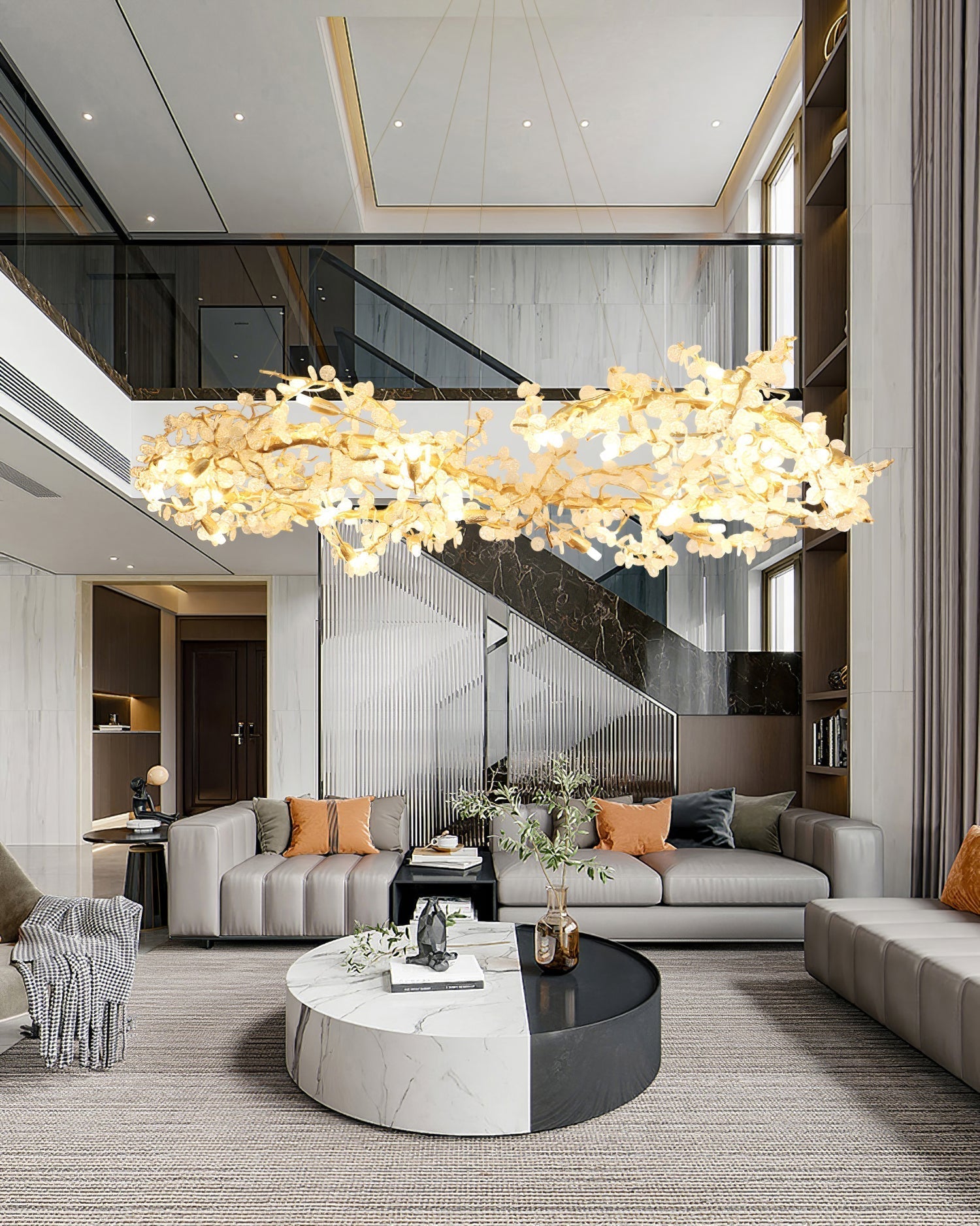 Flora Aurea Chandelier 23.6" 31" 39" 47"D
