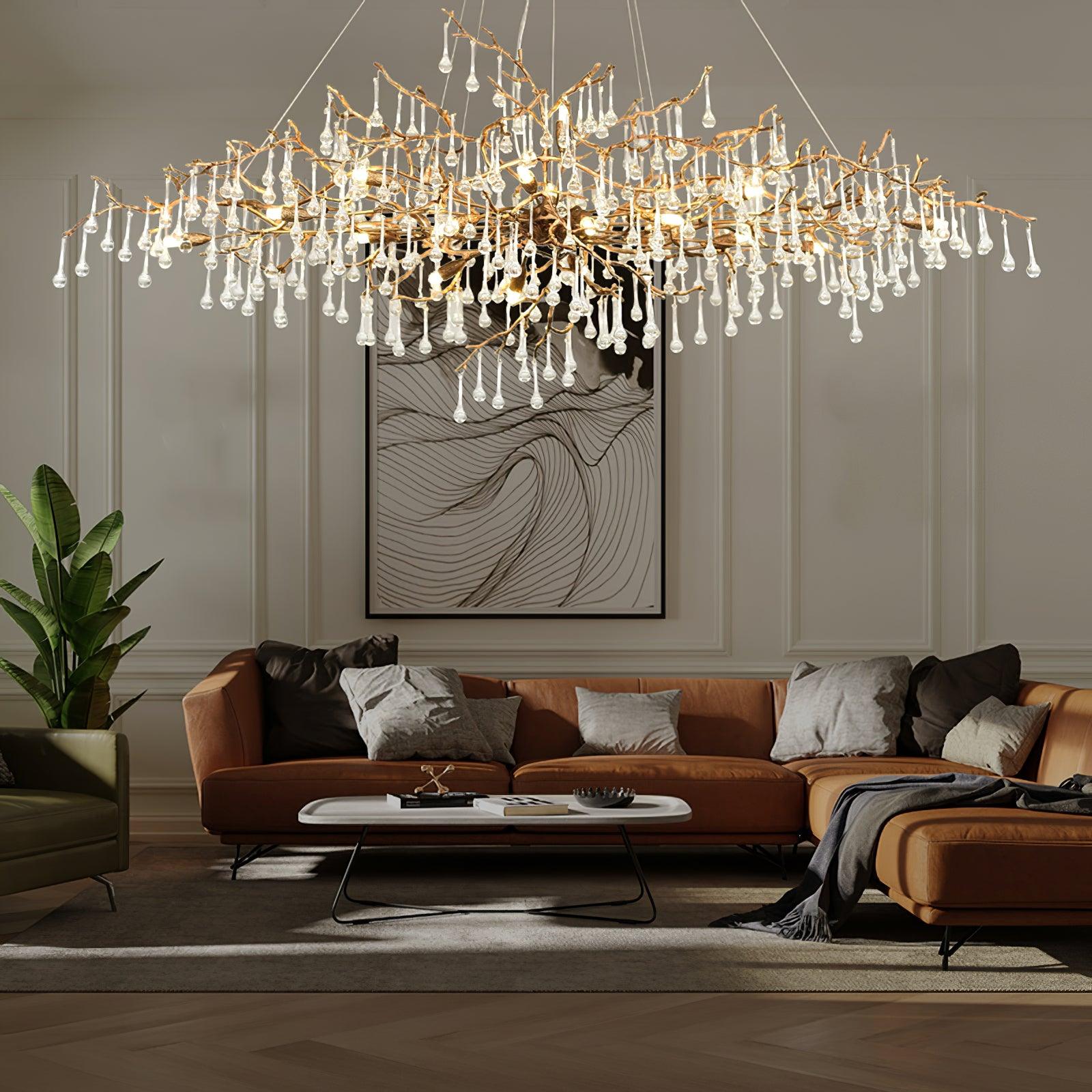 Simsia Tree Branch Bijou Crystal Drop Chandelier 41.3" 47" 59" 70.8" 78.7"L