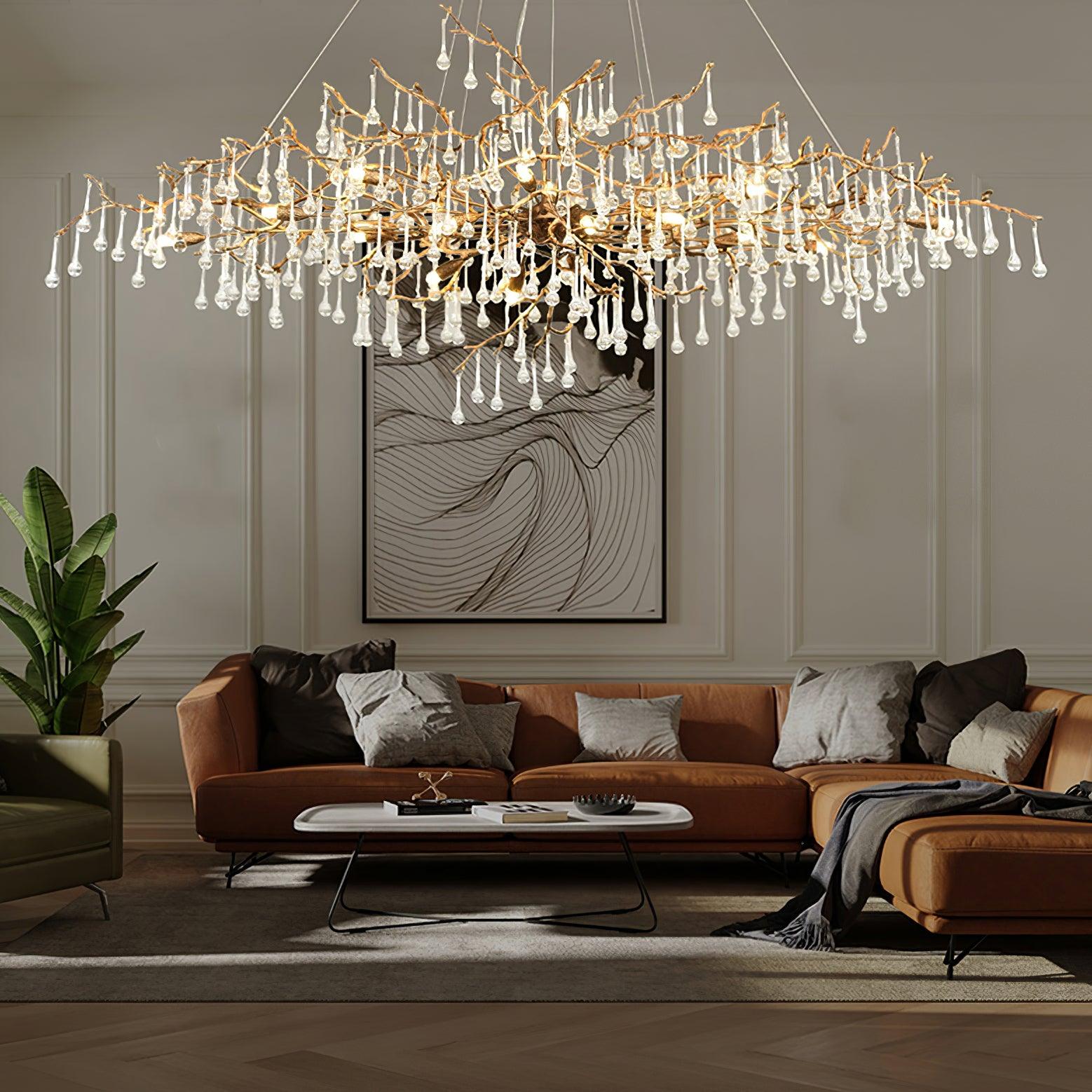 Simsia Tree Branch Bijou Crystal Drop Chandelier 41.3" 47" 59" 70.8" 78.7"L