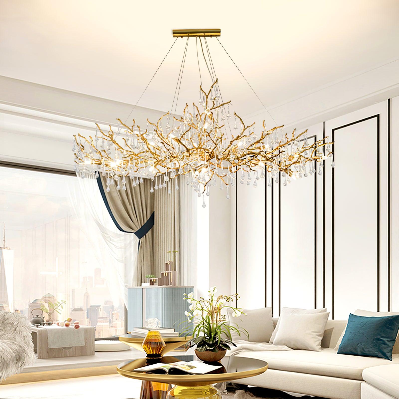 Simsia Tree Branch Bijou Crystal Drop Chandelier 41.3" 47" 59" 70.8" 78.7"L
