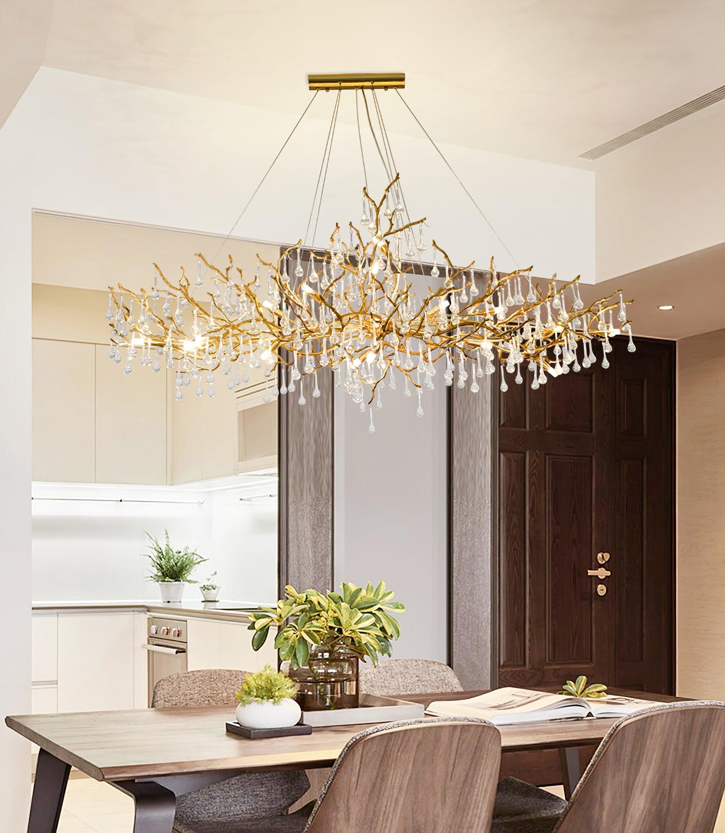 Simsia Tree Branch Bijou Crystal Drop Chandelier 41.3" 47" 59" 70.8" 78.7"L