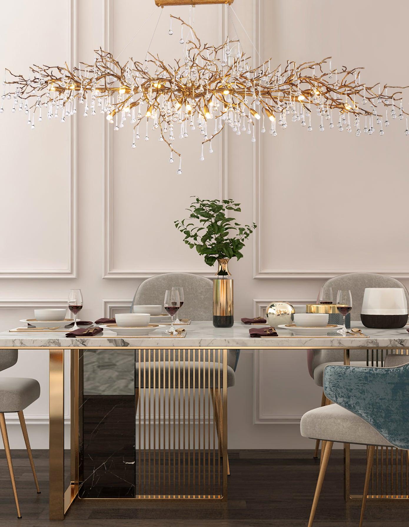 Simsia Tree Branch Bijou Crystal Drop Chandelier 41.3" 47" 59" 70.8" 78.7"L