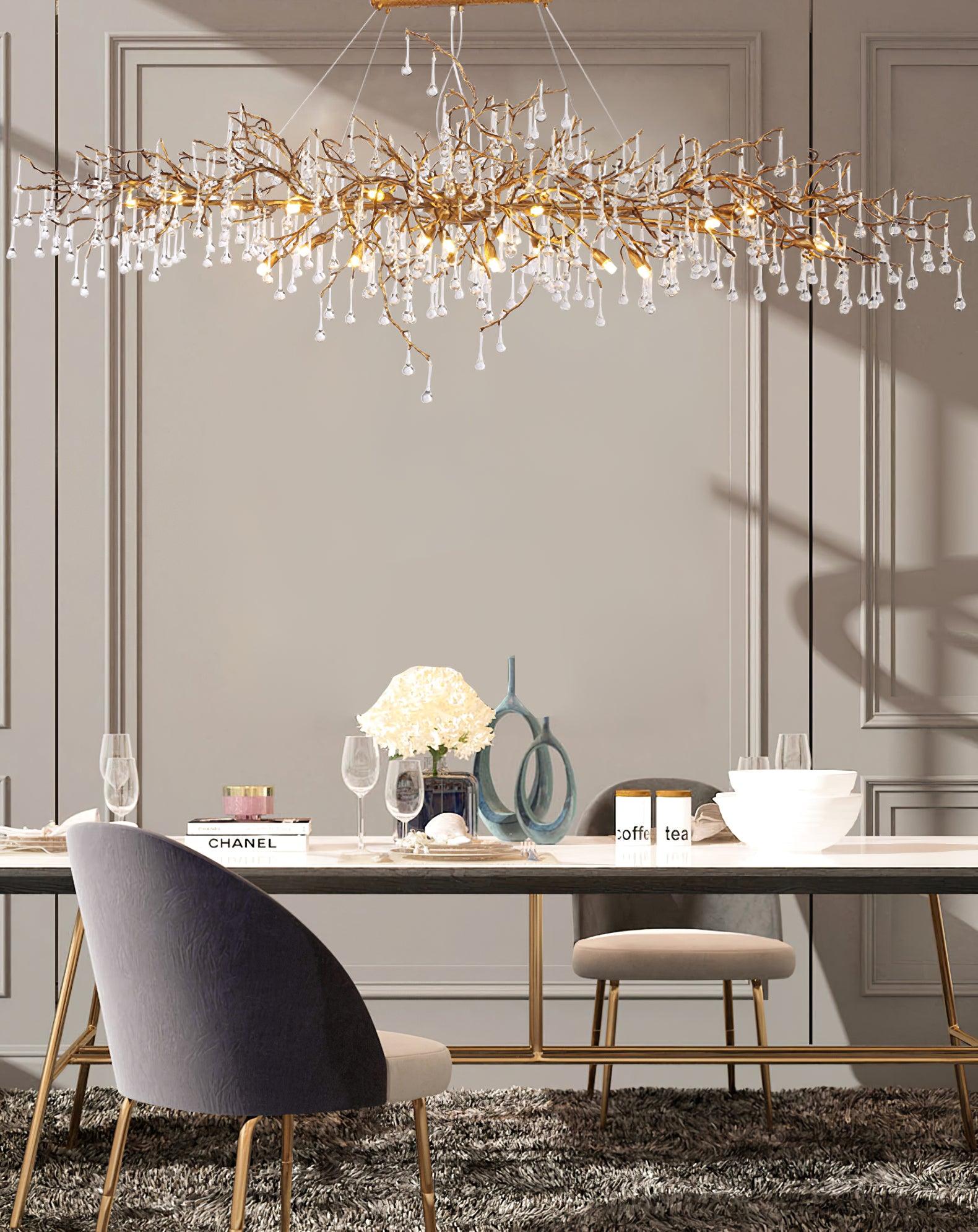 Simsia Tree Branch Bijou Crystal Drop Chandelier 41.3" 47" 59" 70.8" 78.7"L