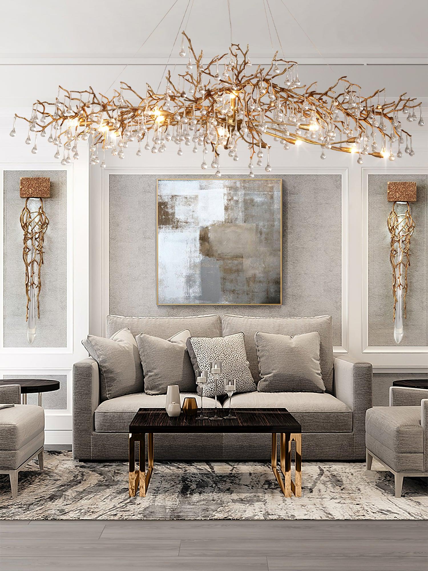 Simsia Tree Branch Bijou Crystal Drop Chandelier 41.3" 47" 59" 70.8" 78.7"L