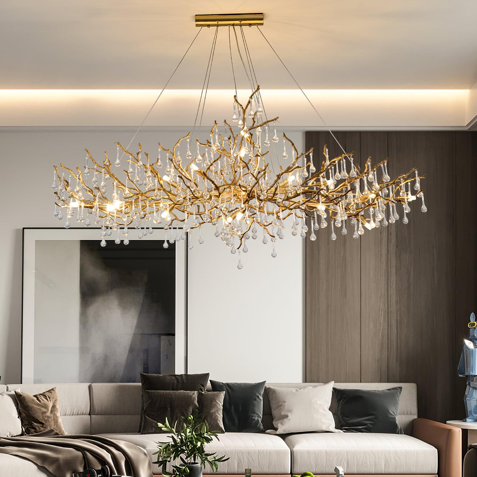 Simsia Tree Branch Bijou Crystal Drop Chandelier 41.3" 47" 59" 70.8" 78.7"L