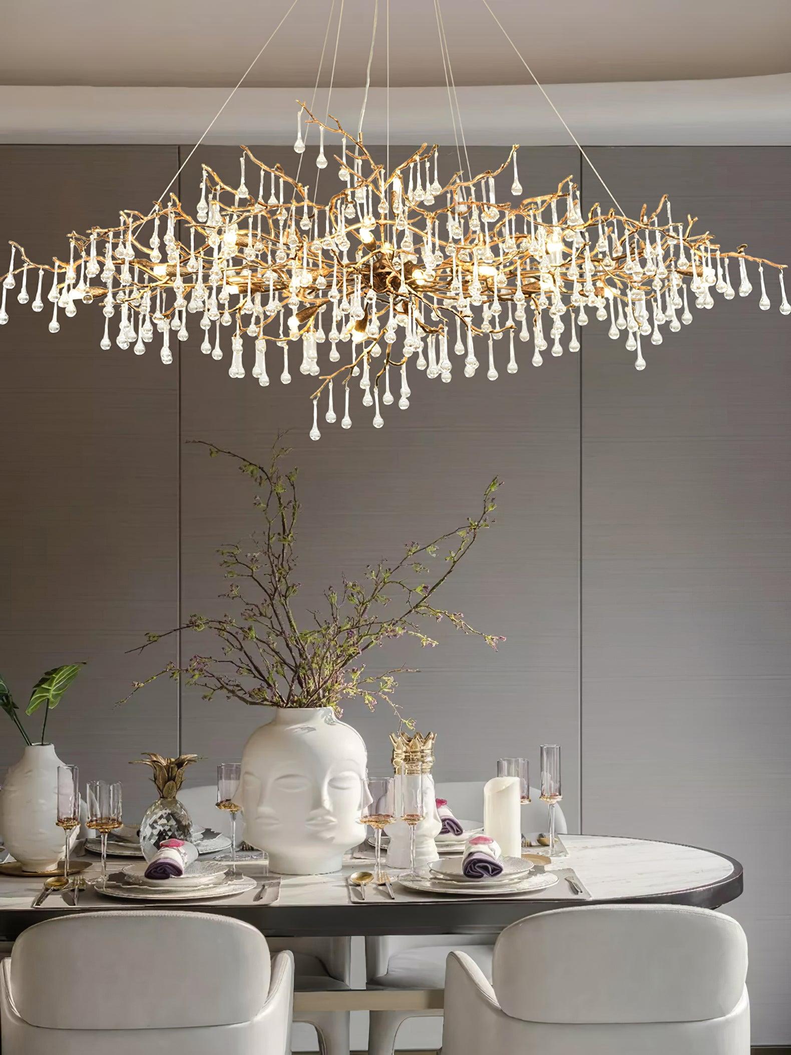 Simsia Tree Branch Bijou Crystal Drop Chandelier 41.3" 47" 59" 70.8" 78.7"L