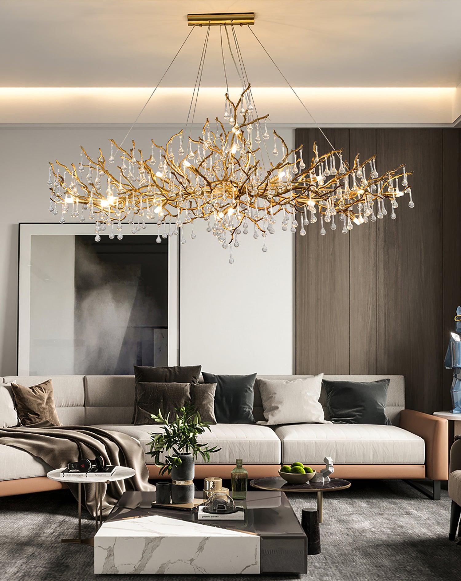Simsia Tree Branch Bijou Crystal Drop Chandelier 41.3" 47" 59" 70.8" 78.7"L