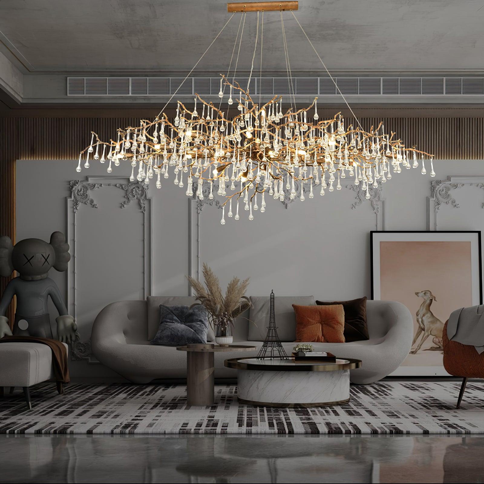 Simsia Tree Branch Bijou Crystal Drop Chandelier 41.3" 47" 59" 70.8" 78.7"L