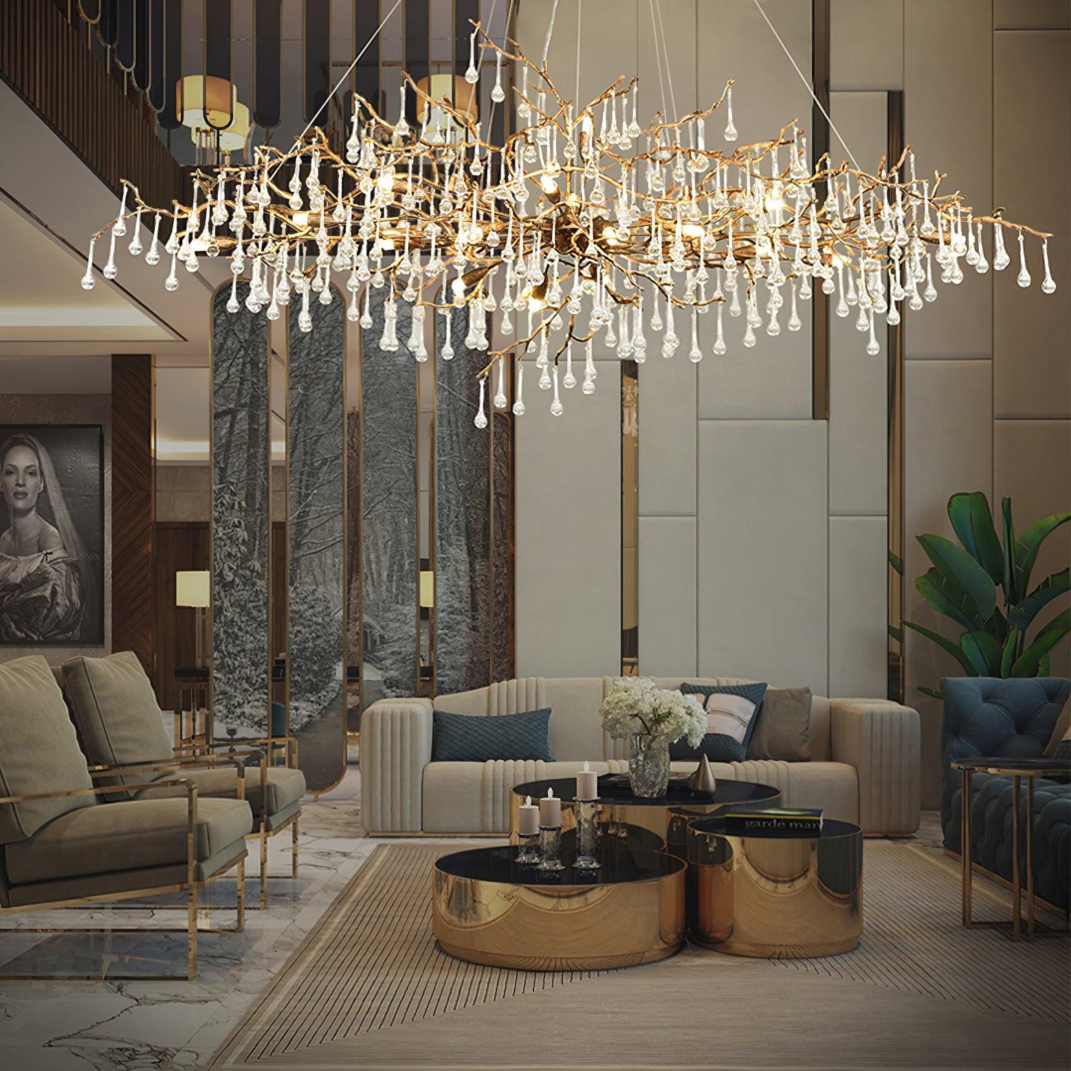 Simsia Tree Branch Bijou Crystal Drop Chandelier 41.3" 47" 59" 70.8" 78.7"L