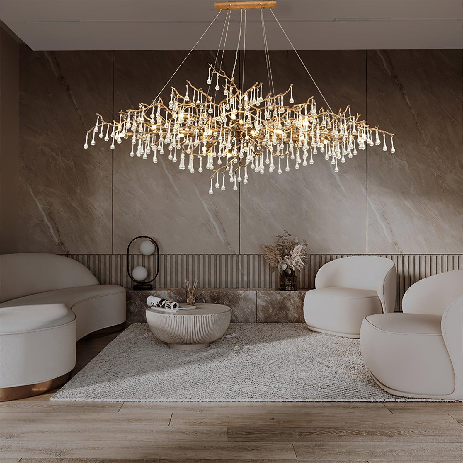 Simsia Tree Branch Bijou Crystal Drop Chandelier 41.3" 47" 59" 70.8" 78.7"L