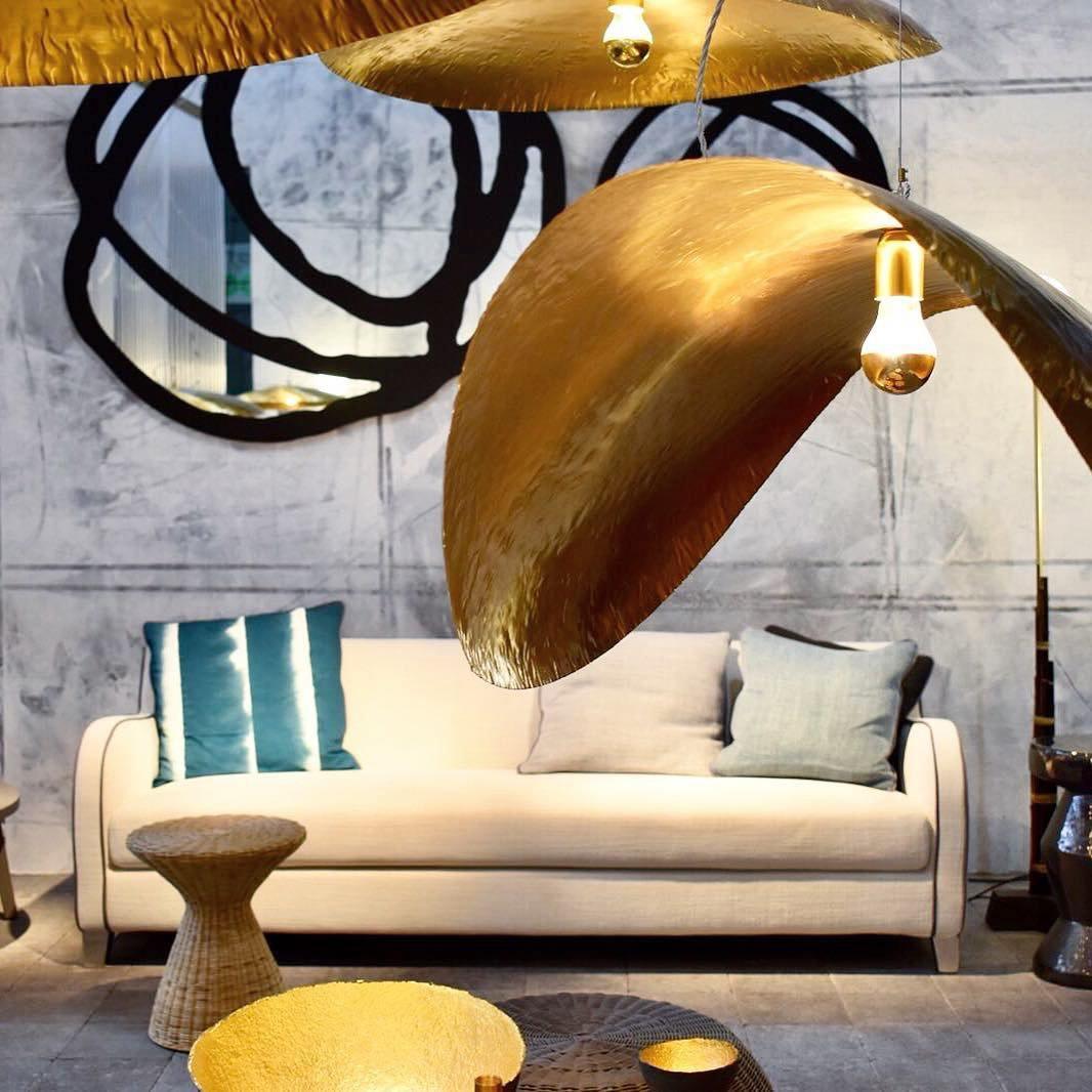 Naniv Brass Shade Hammered Pendant Light
