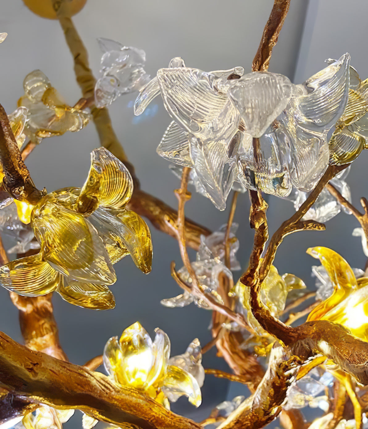 Flora Brass Maple Branch Chandelier