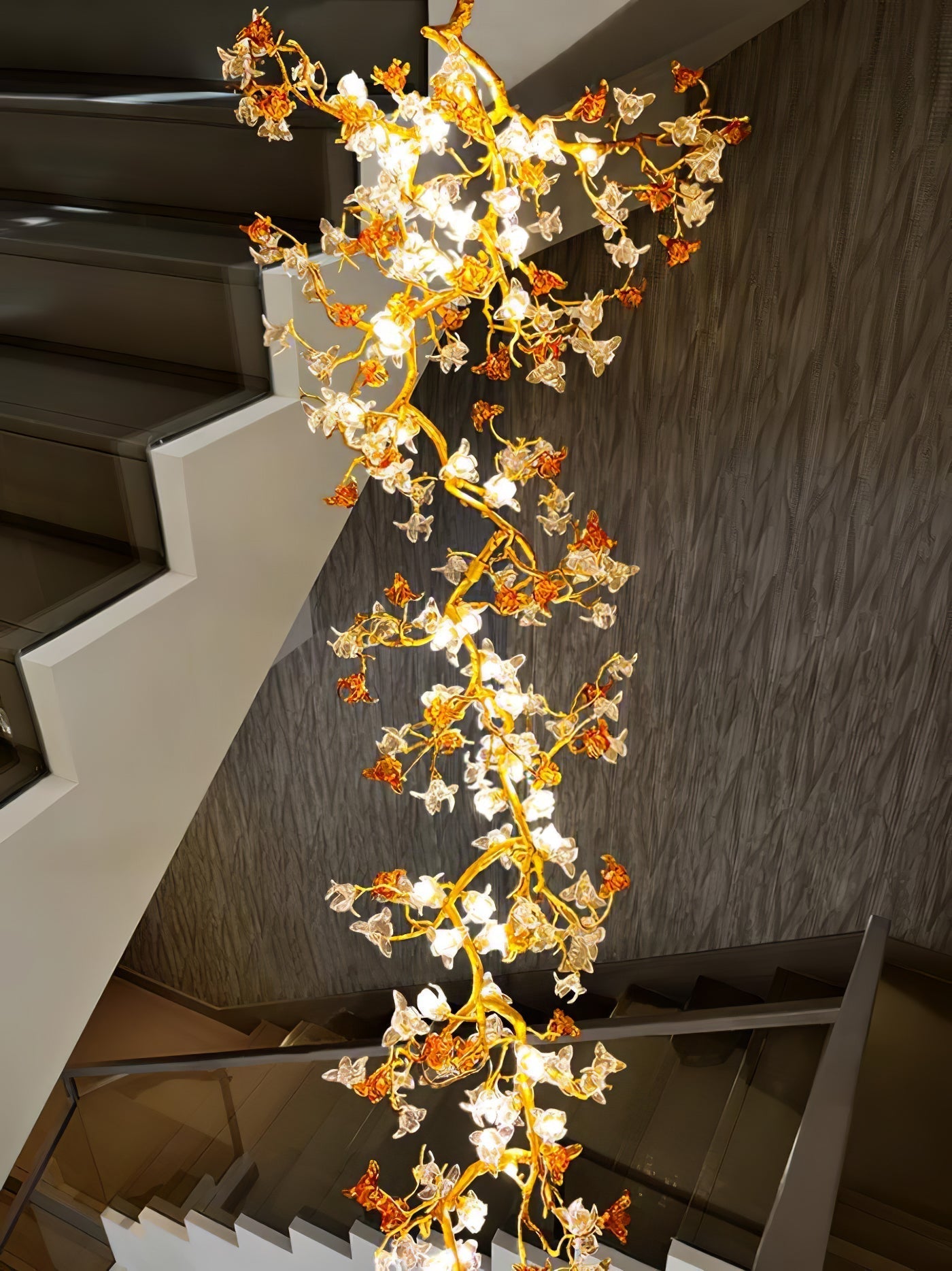 Flora Brass Maple Branch Chandelier