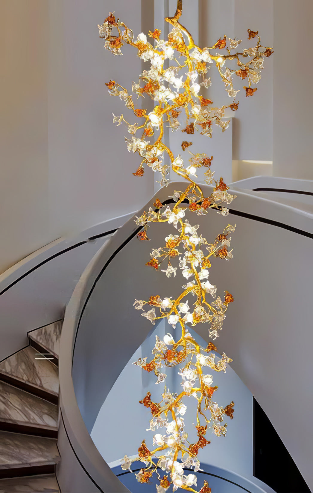 Flora Brass Maple Branch Chandelier