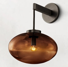 CABRETTE Amber Glass Wall Sconce