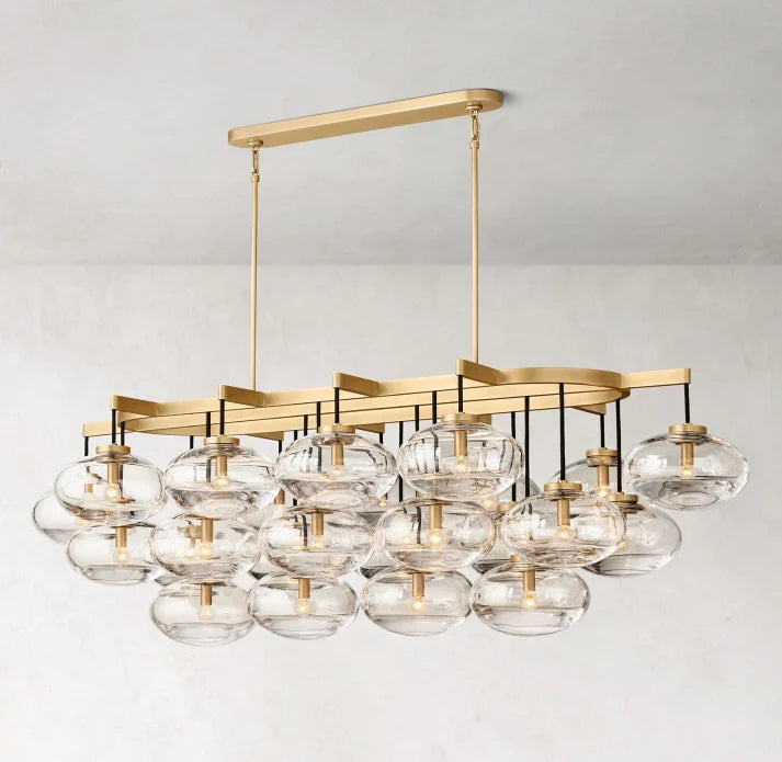 CABRETTE CLEAR GLASS LINEAR CHANDELIER 72"
