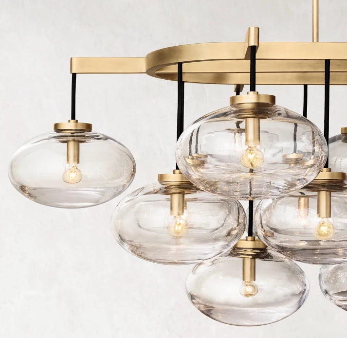 CABRETTE CLEAR GLASS LINEAR CHANDELIER 72"