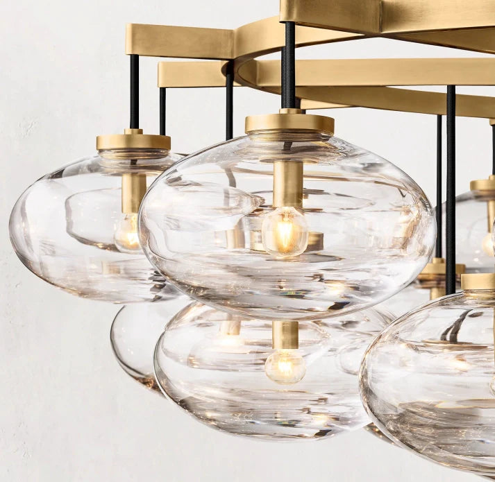 CABRETTE CLEAR GLASS ROUND CHANDELIER 60"